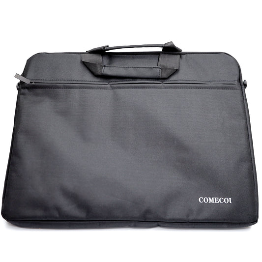 COMECOI  Laptop Shoulder Bag -Sleek, Durable and Water-Repellent Fabric, Lightweight Toploader, Business Casual or School-Black