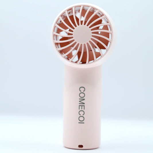 COMECOI Portable Electric Fan, Handheld Mini Fan, Portable USB Rechargeable Small Pocket Fan, Battery Operated Fan [5 Working Hours] with Power Bank, Feature for Women,Travel, Outdoor-Pink, 1 Count (Pack of 1)