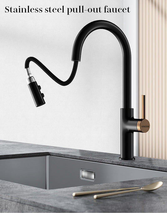 LEKLEK Stainless steel pull-out faucet KP02 Wholesale from 500pcs